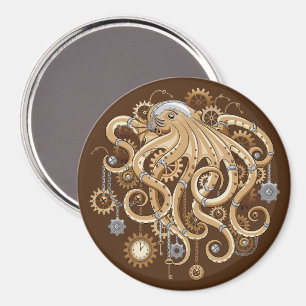 Åttabent Steampunk Retro Mekanisk Fantasy Magnet