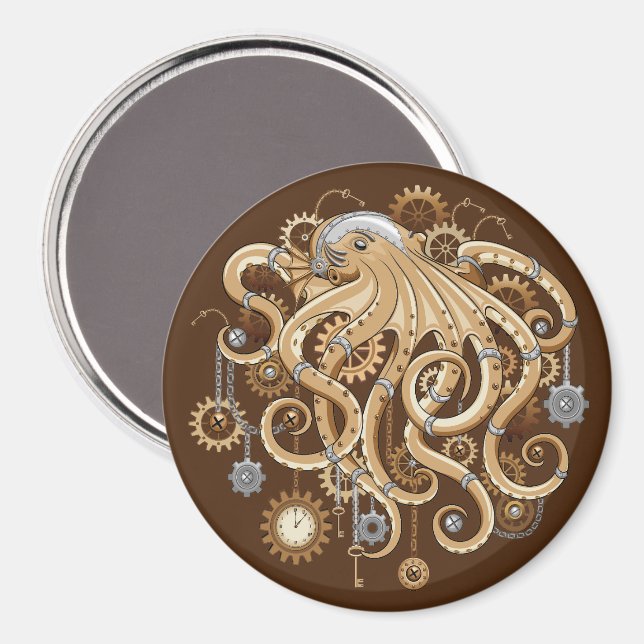 Åttabent Steampunk Retro Mekanisk Fantasy Magnet (Front/Back)