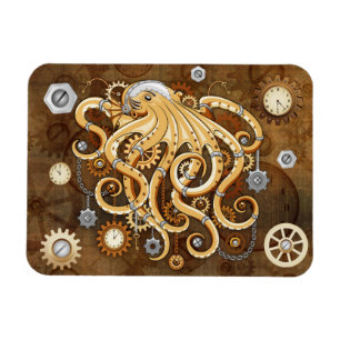 Åttabent Steampunk Retro Mekanisk Fantasy Magnet