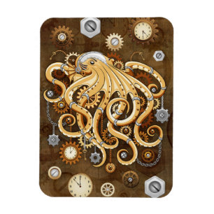 Åttabent Steampunk Retro Mekanisk Fantasy Magnet