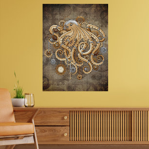 Åttabent Steampunk Retro Mekanisk Fantasy Poster