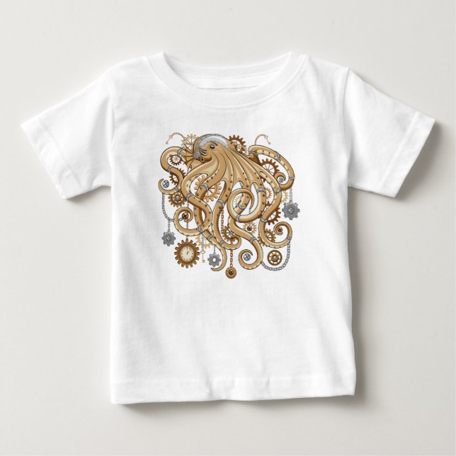 Åttabent Steampunk Retro Mekanisk Fantasy T Shirt (Framsida)