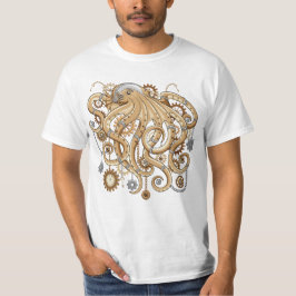 Åttabent Steampunk Retro Mekanisk Fantasy T Shirt