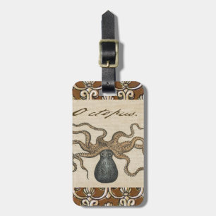 Åttabentad Kraken Vintage Illustration Bagagebricka