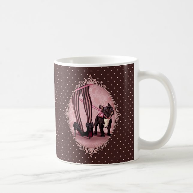 Attachée à mon Bouledogue Français Kaffemugg (Höger)