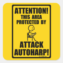 Attack Autoharp Fyrkantigt Klistermärke