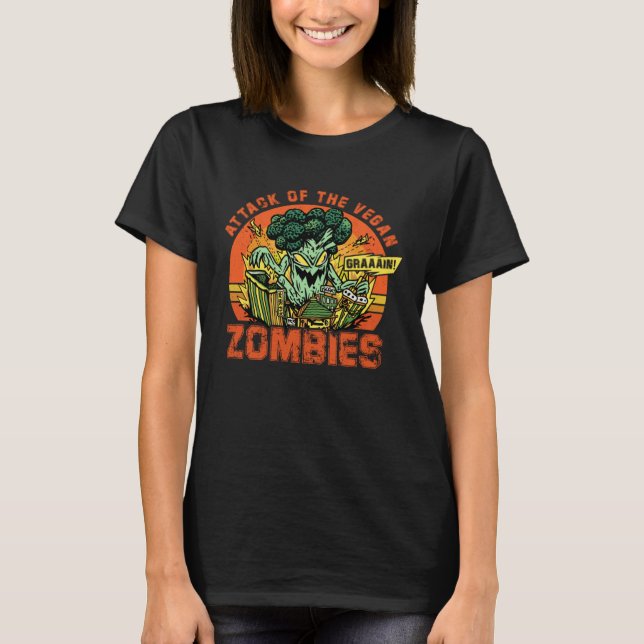 Attack av de veganska zombierna som säger t shirt (Framsida)