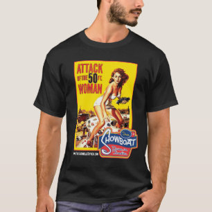 Attack av drevet för 50FT kvinnaShowboat i Retro T Shirt