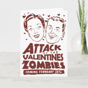 Attack av kortet för valentinesZombiesanpassade Helgkort