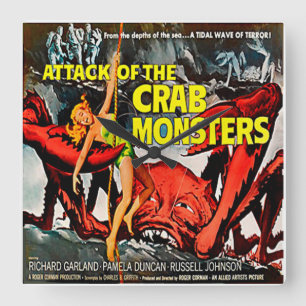 Attack av krabbamonsterfilmen - kvadrera tar tid fyrkantig klocka