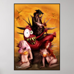 Attack av varmkorvmanaraffischen poster
