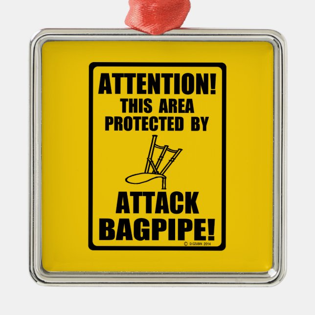 Attack Bagpipe Julgransprydnad Metall (Framsidan)