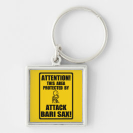 Attack Bari Sax Fyrkantig Silverfärgad Nyckelring
