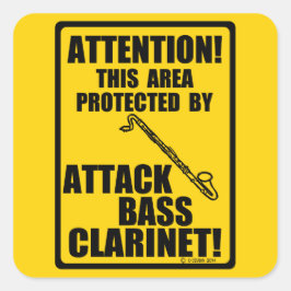 Attack Bass Clarinet Fyrkantigt Klistermärke