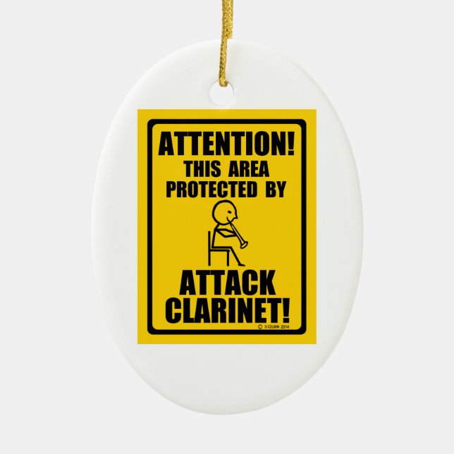 Attack Clarinet Julgransprydnad Keramik (Framsidan)