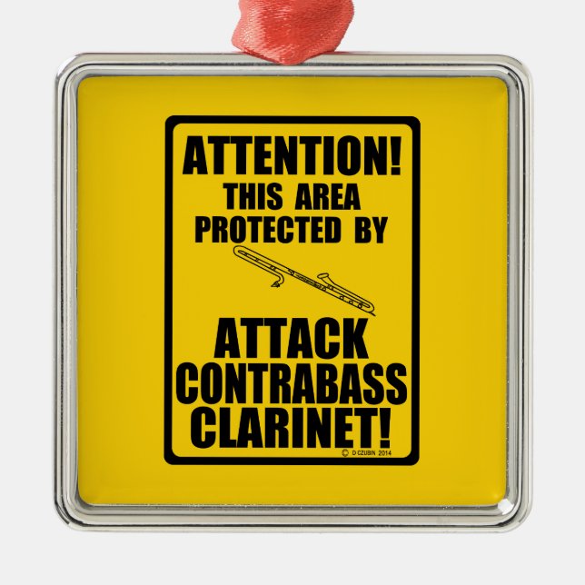 Attack Contrabass Clarinet Julgransprydnad Metall (Framsidan)