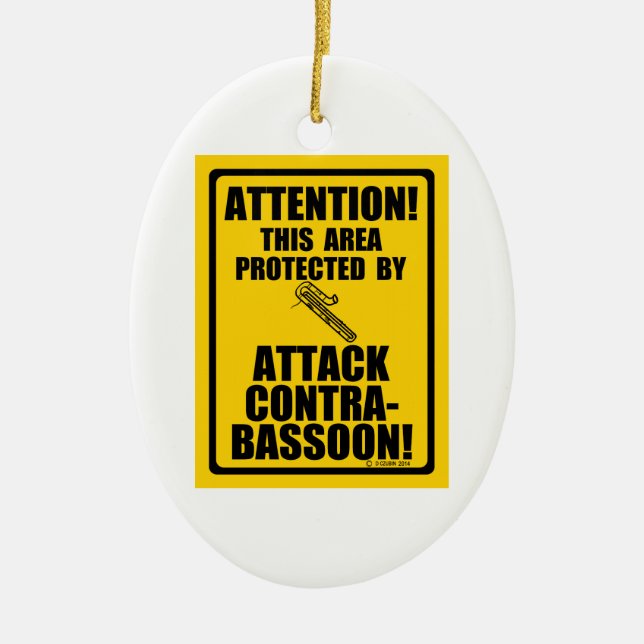 Attack Contrabasson Julgransprydnad Keramik (Framsidan)
