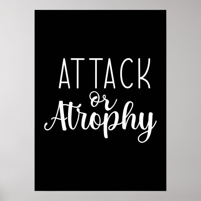 Attack eller atrofi, gym Hustle Success Motivation Poster (Framsidan)