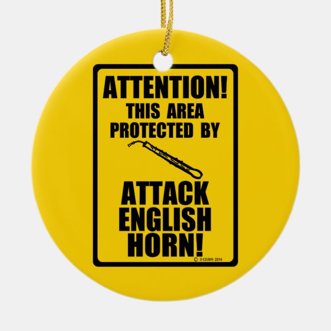 Attack English Horn Julgransprydnad Keramik (Framsidan)