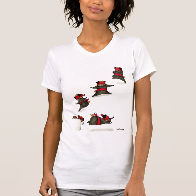 Attack för Ninja mopsmellanmål! Tee Shirt (Framsida)