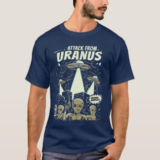 Attack Från Uranus Retro Rymd Alien UFO Serietidni T Shirt