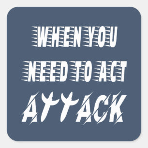 Attack Fyrkantigt Klistermärke