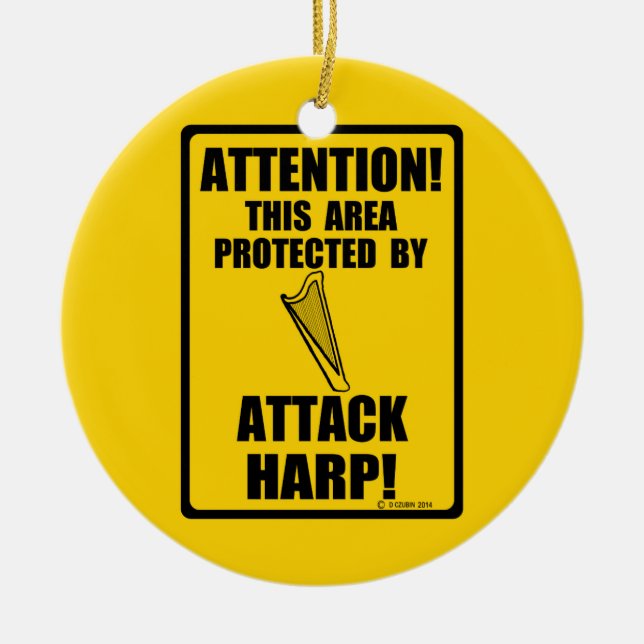 Attack Harp Julgransprydnad Keramik (Framsidan)