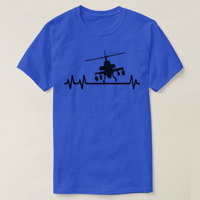 Attack Helicopter Combat Pilot Heartslag Pulse T Shirt (Design framsida)