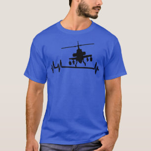 Attack Helicopter Combat Pilot Heartslag Pulse T Shirt