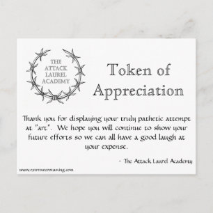 Attack Laurel-token Vykort
