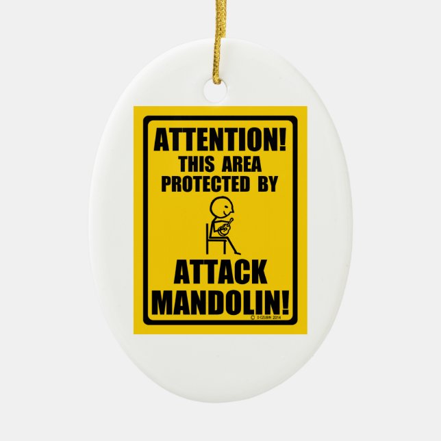 Attack Mandolin Julgransprydnad Keramik (Framsidan)