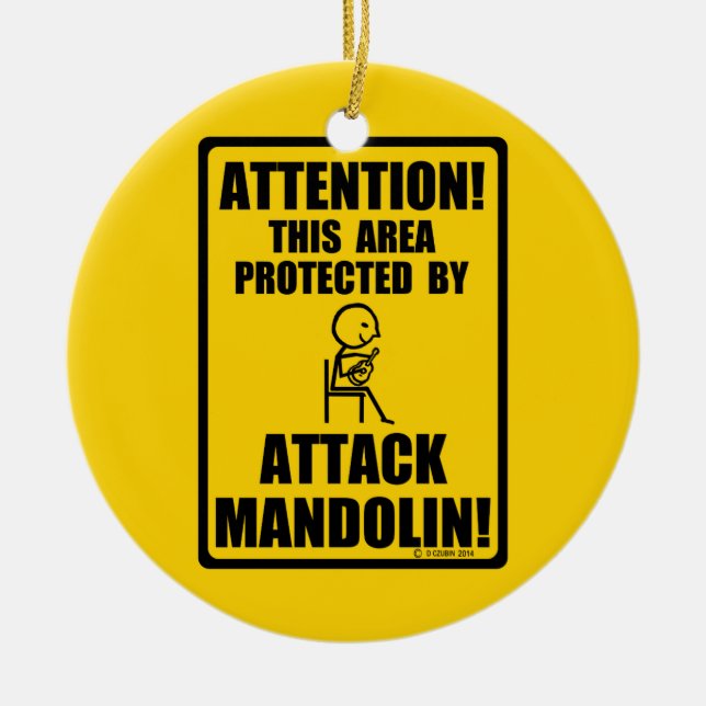 Attack Mandolin Julgransprydnad Keramik (Framsidan)