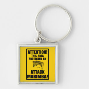 Attack Marimba Fyrkantig Silverfärgad Nyckelring