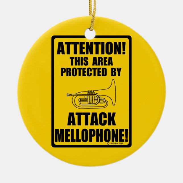 Attack Mellophone Julgransprydnad Keramik (Framsidan)
