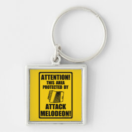 Attack Melodeon Fyrkantig Silverfärgad Nyckelring