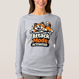 Attack Mode Aktiverad – Energisk Hoppande Katt T Shirt