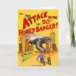 Attack mot 50:e Honey badger! Hälsning-kort Helgkort