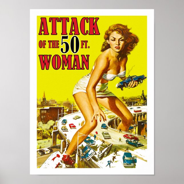 Attack mot 50-fotkvinnan poster (Framsidan)