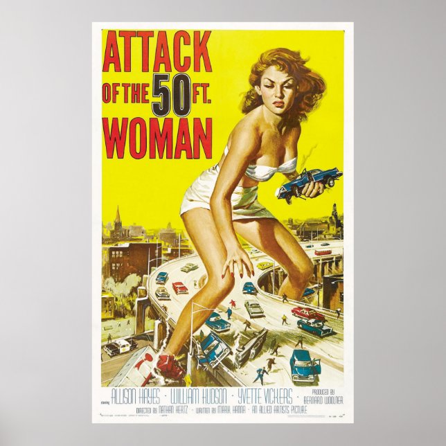 Attack mot 50-fotkvinnan poster (Framsidan)