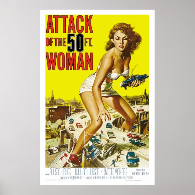 Attack mot 50-fots kvinna poster (Framsidan)