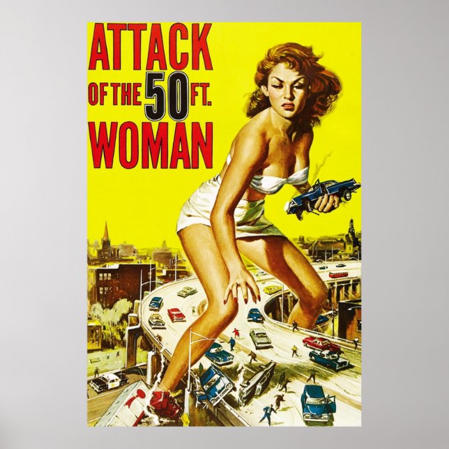 Attack mot 50-fots kvinna poster (Framsidan)