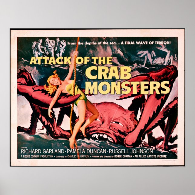 Attack mot Crab Monsters 1957 skräckfilm Poster (Framsidan)