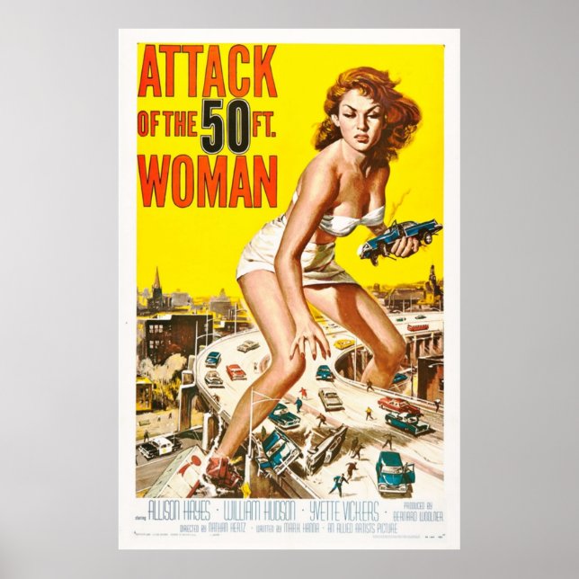 Attack mot den 50:e kvinnan 1958 Art Retro Movie Poster (Framsidan)