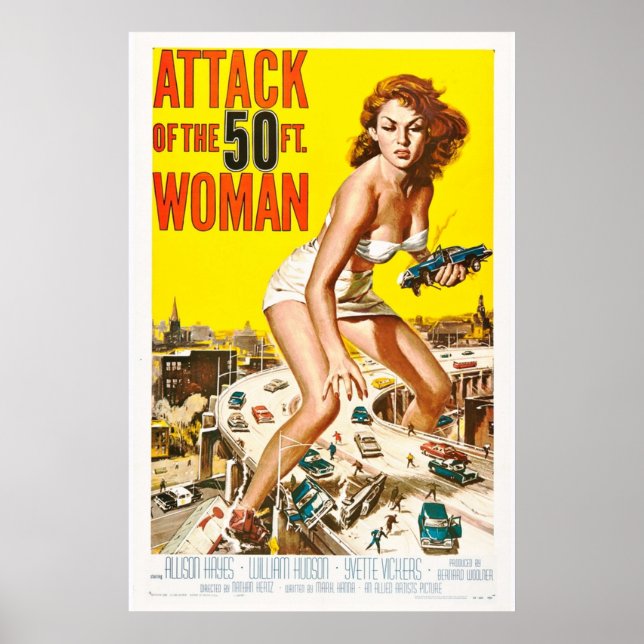 Attack mot den 50:e kvinnan 1958 Art Retro Movie Poster (Framsidan)
