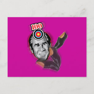 Attack mot flygande sko-Throw Shoe @ George Bush Vykort
