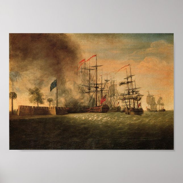 Attack mot Fort Moultrie Poster (Framsidan)