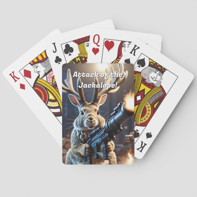 Attack mot Jackalope Funny Casinokort (Baksidan)