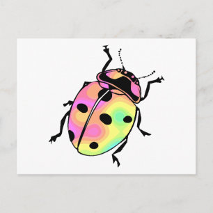 Attack mot Psychedelic Ladybug Vykort