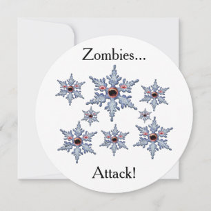 Attack mot smalt kort för snöflummel Zombies