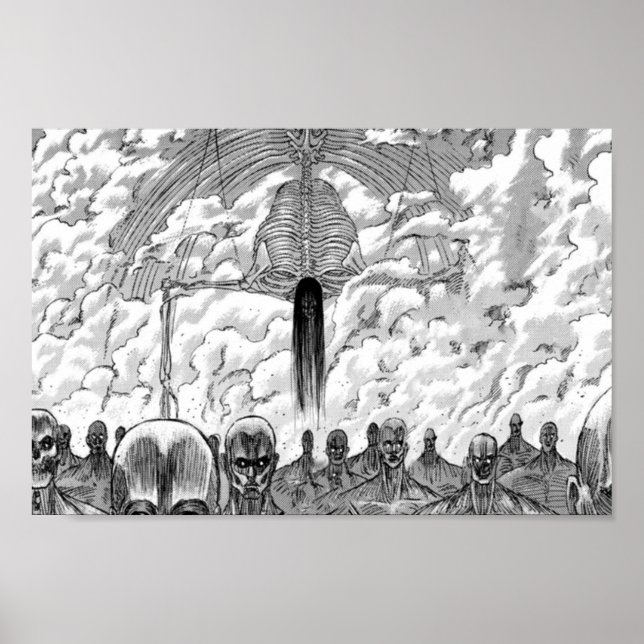 Attack mot Titan Rumbling-scenen Poster (Framsidan)